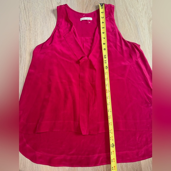 Alice + Olivia Pink 100% Silk Flowy Tank Top - Size Large - Picture 7 of 7